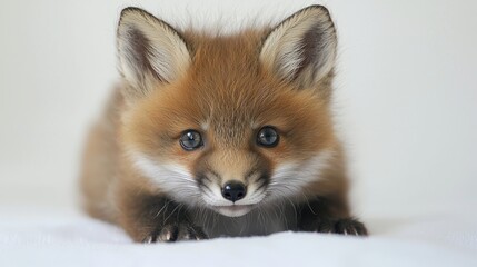 Obraz premium Captivating Portrait of a Young Red Fox in Natural Habitat