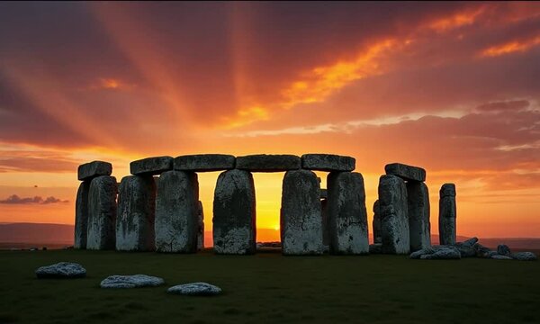 timelapse stonehenge at sunset