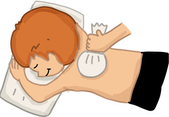  A boy in massage class 