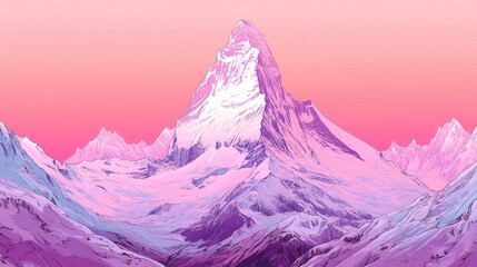 Obraz premium Majestic view of Ama Dablam and snow peaks glowing in beautiful light after sunset in Nepal