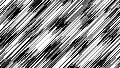 Obraz premium Black and white abstract and grunge lines pattern with diagonal way effect. Vector Format Illustration 