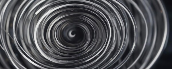 Obraz premium Intriguing spiral metal wire pattern against a blurred background, dynamic, twisting, swirl