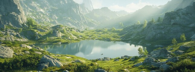 Tatra National Park, a mountain lake at dawn in Poland © Velar