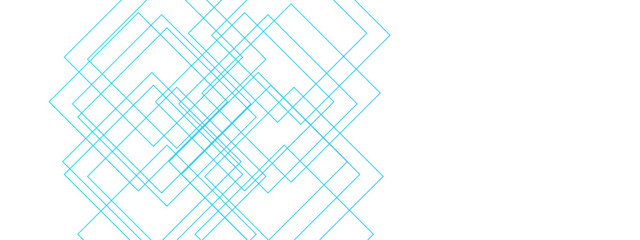 Light Ornament Technology Vector Panoramic. luxury blue line background. Minimalistic seamless white and blue pale geometric pattern. Monochrome concept with  diamond pattern 