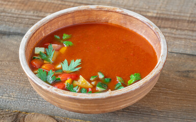 Portion of gazpacho