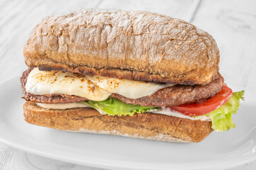 Beef mozzarella sandwich