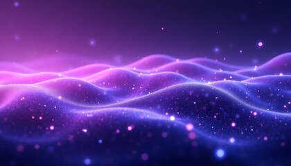 Fototapeta premium Futuristic purple wave background with glowing lights