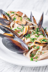 Mussel Fettuccine Delight