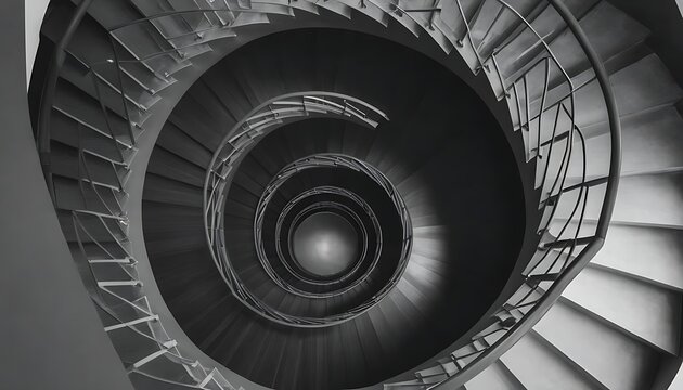 Spiral staircase in high-grade gray, an exemplar of architectural art
