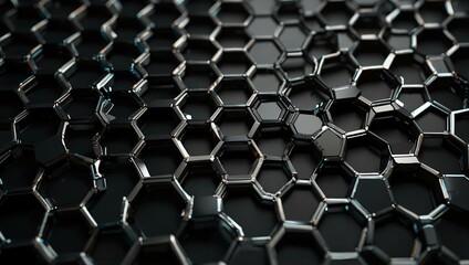 Futuristic honeycomb black pattern.