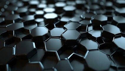 Obraz premium Futuristic honeycomb black pattern.