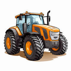 Obraz premium Colorful Cartoon Tractor Vector Illustration