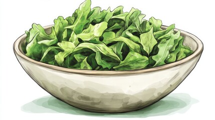 A bowl brimming with leafy greens and vibrant, fresh salad ingredients.


