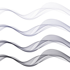 Set of gray waves. Vector abstract wave patterns. Eps 10