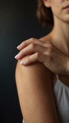 Fototapeta premium Gentle touch on a shoulder, soothing moment.