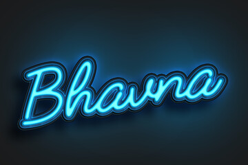 Neon Light Editable Text Effect of Hindi name Bhavna.