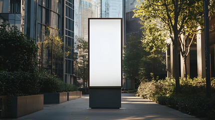 Modern City Totem: Blank Ad Space