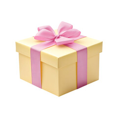 Obraz premium Elegant gift box with attractive ribbon for celebration isolated on a transparent background.