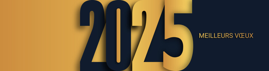Bonne année - meilleurs vœux 2025 - vecteur pour affiche bannière salutation et célébration du nouvel an 2025.
