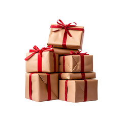 Obraz premium Elegant gift box with attractive ribbon for celebration isolated on a transparent background.