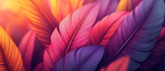 A vibrant arrangement of colorful leaves showcasing rich gradients and textures.