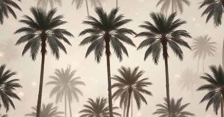 Elegant winter palms print with subtle christmas motifs, elegant, winter, texture, christmas, palms