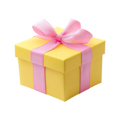 Fototapeta premium Elegant gift box with attractive ribbon for celebration isolated on a transparent background.