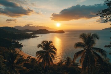 In Punta Cana, Dominican Republic, a tropical beach with palm trees on a sandy island in the ocean