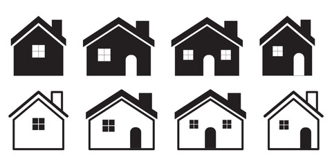 House symbol. House set icon. Home flat icon set vector illustration