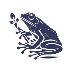 Frog Silhouette Vector Art Illustration