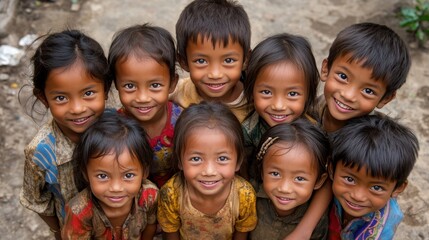 Obraz premium Children Celebrating Joy Together on International Day of Happiness in March 2023