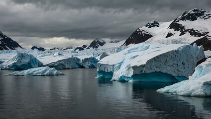 Glacier in the Arctic Circle, Hornsund, Norway.