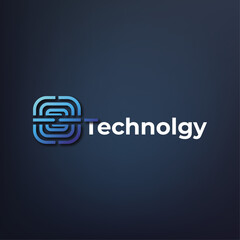 Technology logo with gradient futuristic overlapping shapes