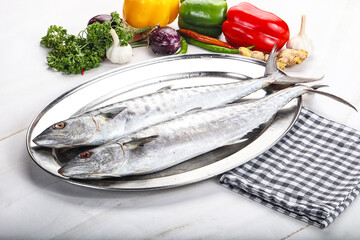 Raw mackerel fish for cooking