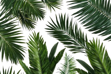 Large Natural Palm Leaf Isolated on White Background Design
