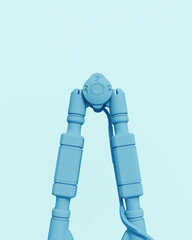 Blue Tech objects abstract pale background bend neutral monochrome soft tones pastel 3d illustration render