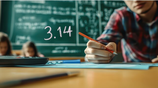 Student Engaged in Writing Math Equations on a Chalkboard During a Classroom Lesson