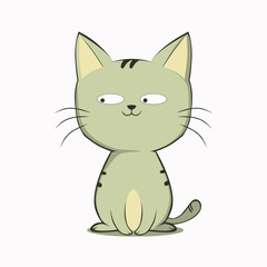 Cute Happy Cat In Clip Art Style, Tshirt