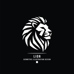 Geometric Style Lion Head Vector Art
