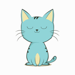 Cute Happy Cat In Clip Art Style, Tshirt