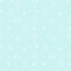 Beautiful Christmas doodle seamless pattern - hand drawn and detailed, great for Christmas textiles, banners, wrappers, wallpapers - vector surface design