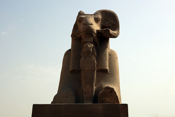 Ram-headed sphinx – main entrance to Karnak temple near Luxor, Egypt