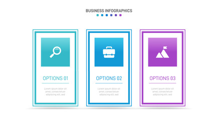 Horizontal progress bar featuring 3 arrow-shaped elements, symbolizing three six stages of business strategy and progression. Clean timeline infographic design template. Vector for presentation