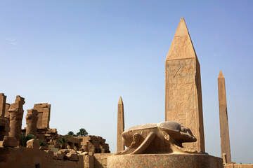 Statue of Khepri in Karnak temple near Luxor, Egypt
