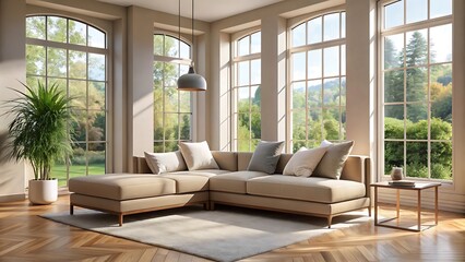 Art deco interior design of modern living room, home with fireplace and multi-colour wall.