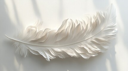 Obraz premium Delicate white feather art piece with intricate texture and design