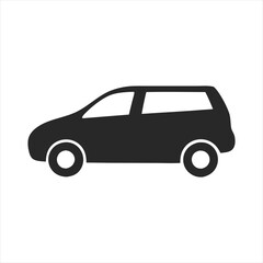 car icon, Compact city car icon. Side View. Vector on white background