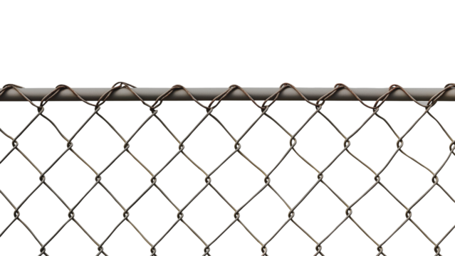 chain link fence with metal top rail