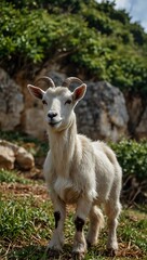 Fototapeta premium Goats on Okinawa’s southernmost island.