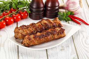 Chicken kebab minced meat and spices